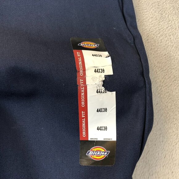 NEW Dickies Mens Original Fit Work Pants 44X30 Navy Flat Front Straight Chino - Picture 7 of 8